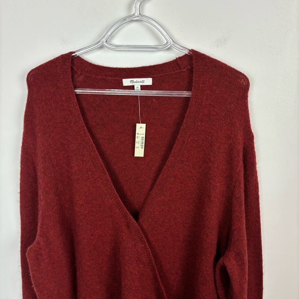 Madewell Deep Burgundy Wrap Sweater - Picture 3 of 10
